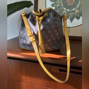 Dooney & Bourke Bucket Shoulder Bag Denim and Leather